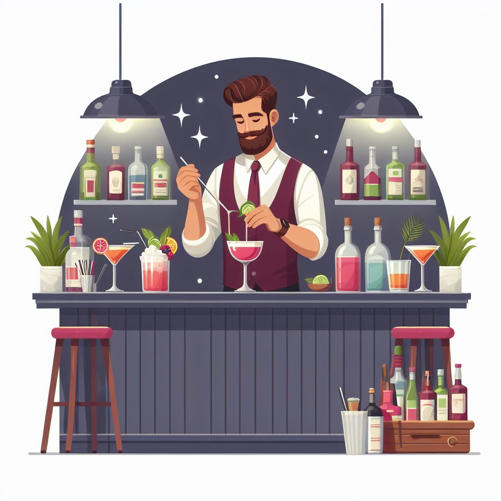 Barkeeper's Delight: Free Vector of Smiling Barkeeper Pouring Beer