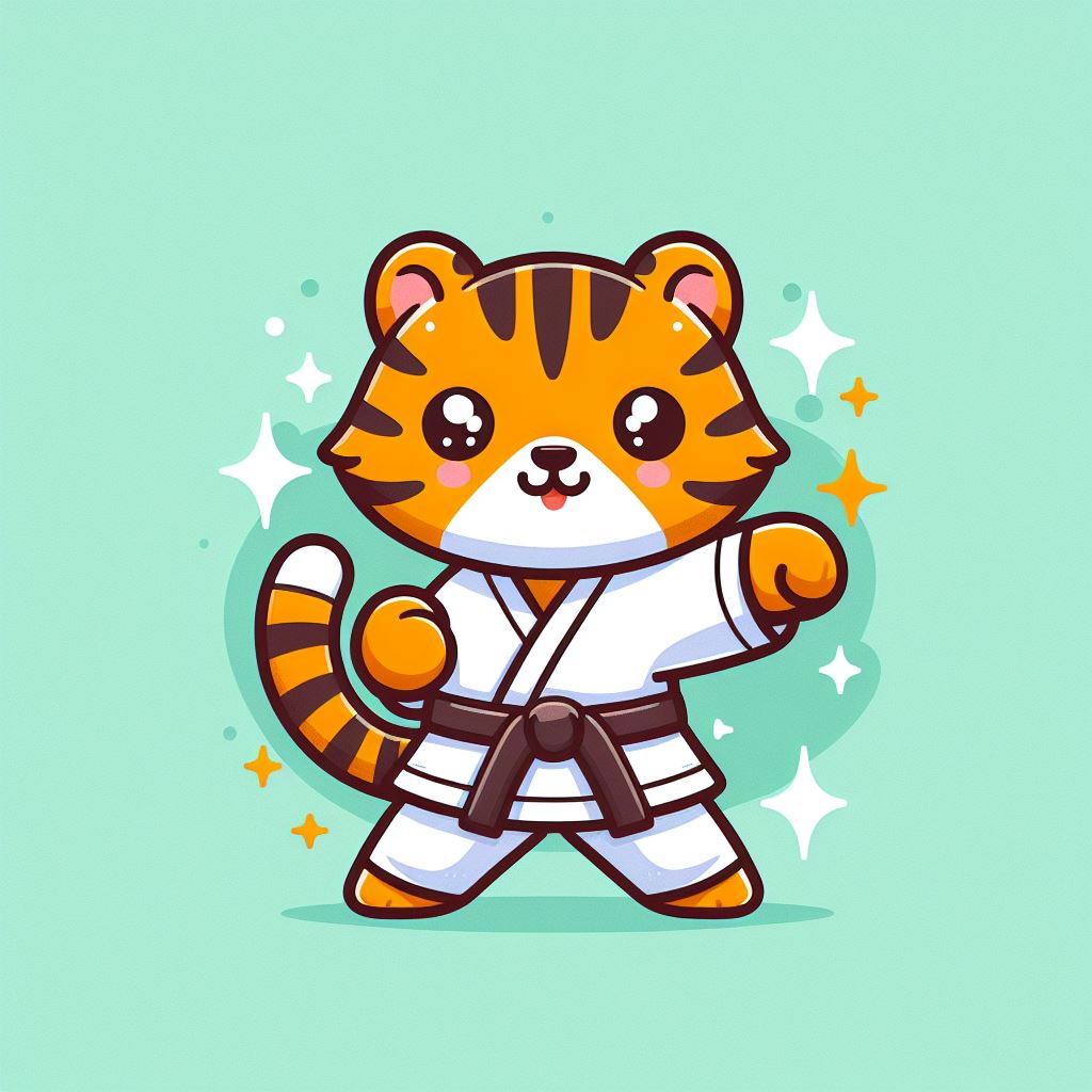 "Animal Sport Concept Illustration"
"Flat Cartoon Style Tiger Karate"