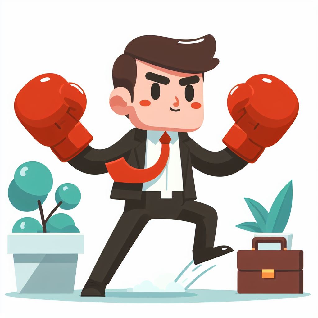 Fight for Deals: Businessman Boxing Fight Illustration