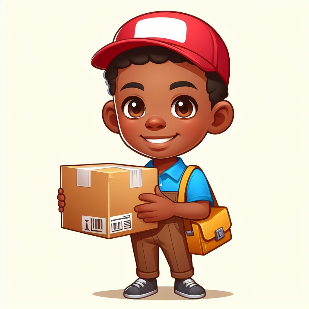 Rapid Dispatch Solutions: Cartoon Boy with Parcel Illustration