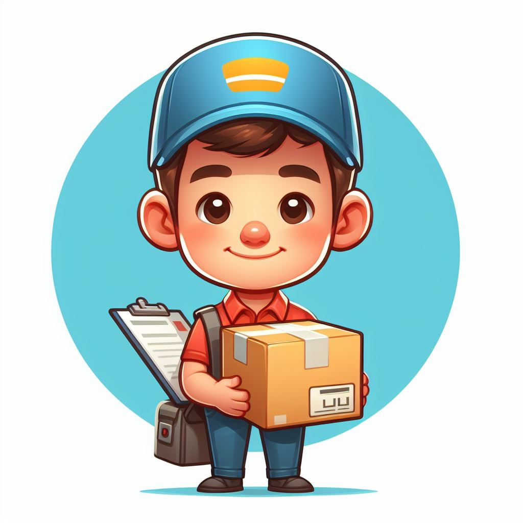 Timely Parcel Drop: Vector Illustration of a Speedy Courier