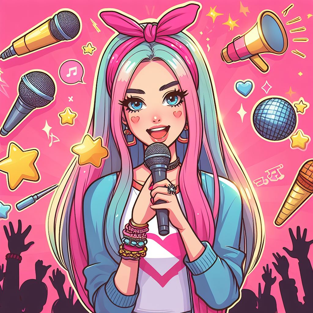 Free illustration of teenage girl popstar