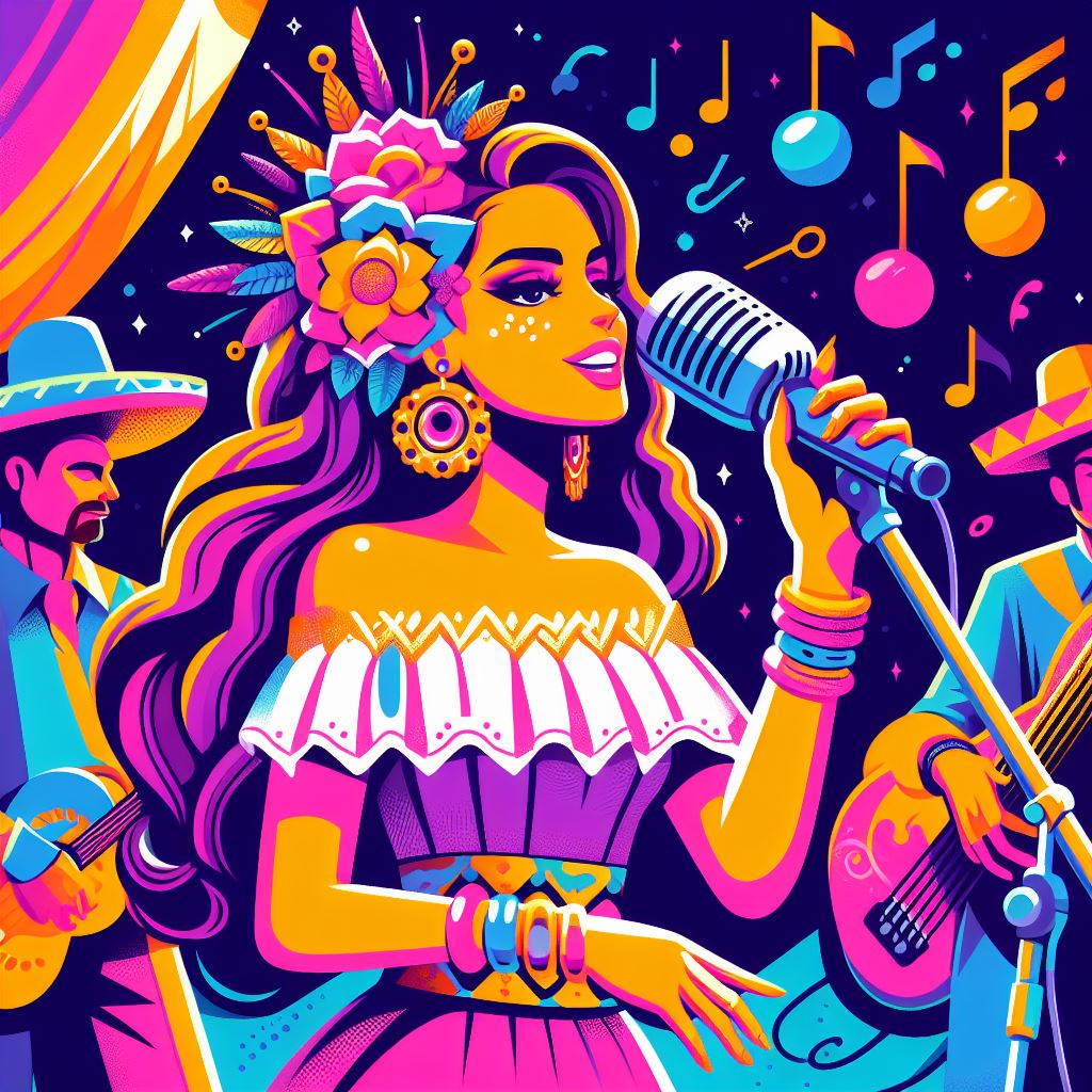 Recording song vector illustration for singer job