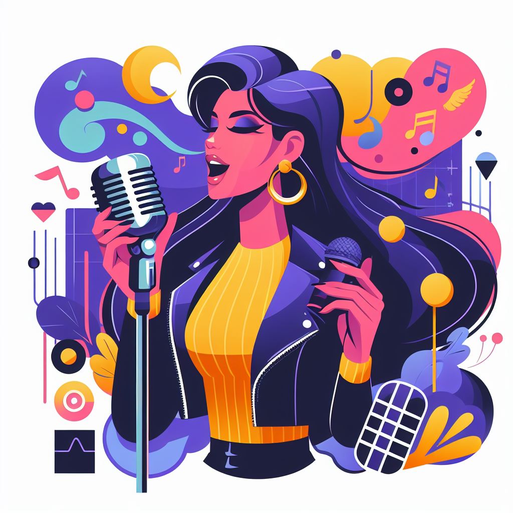 Singer with mic illustration Free download singer vector