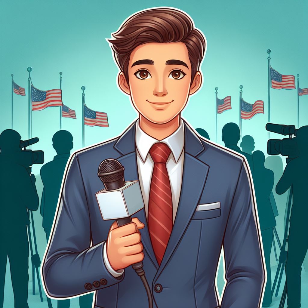 Newsroom charm with  journalist concept in vector art.