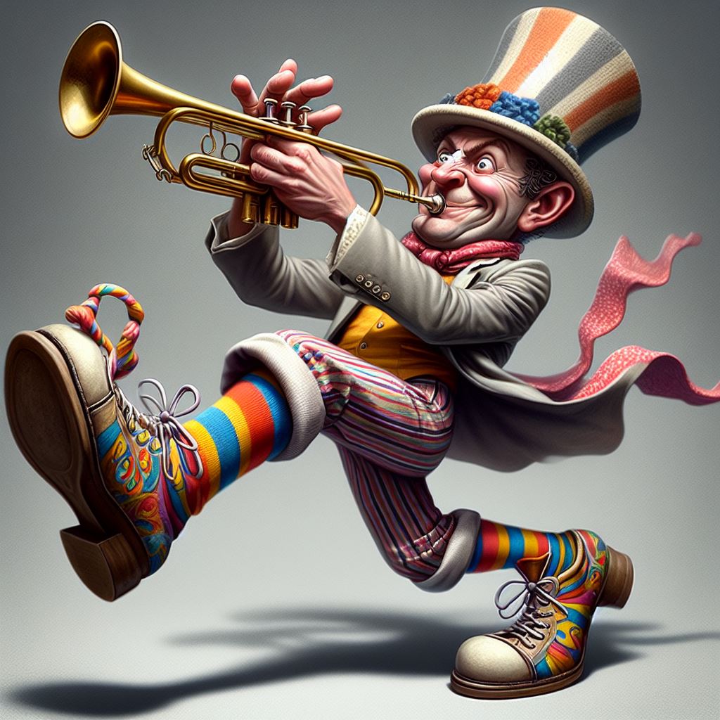 Free Download: Caricature Style Musician Playing Trumpet Vector