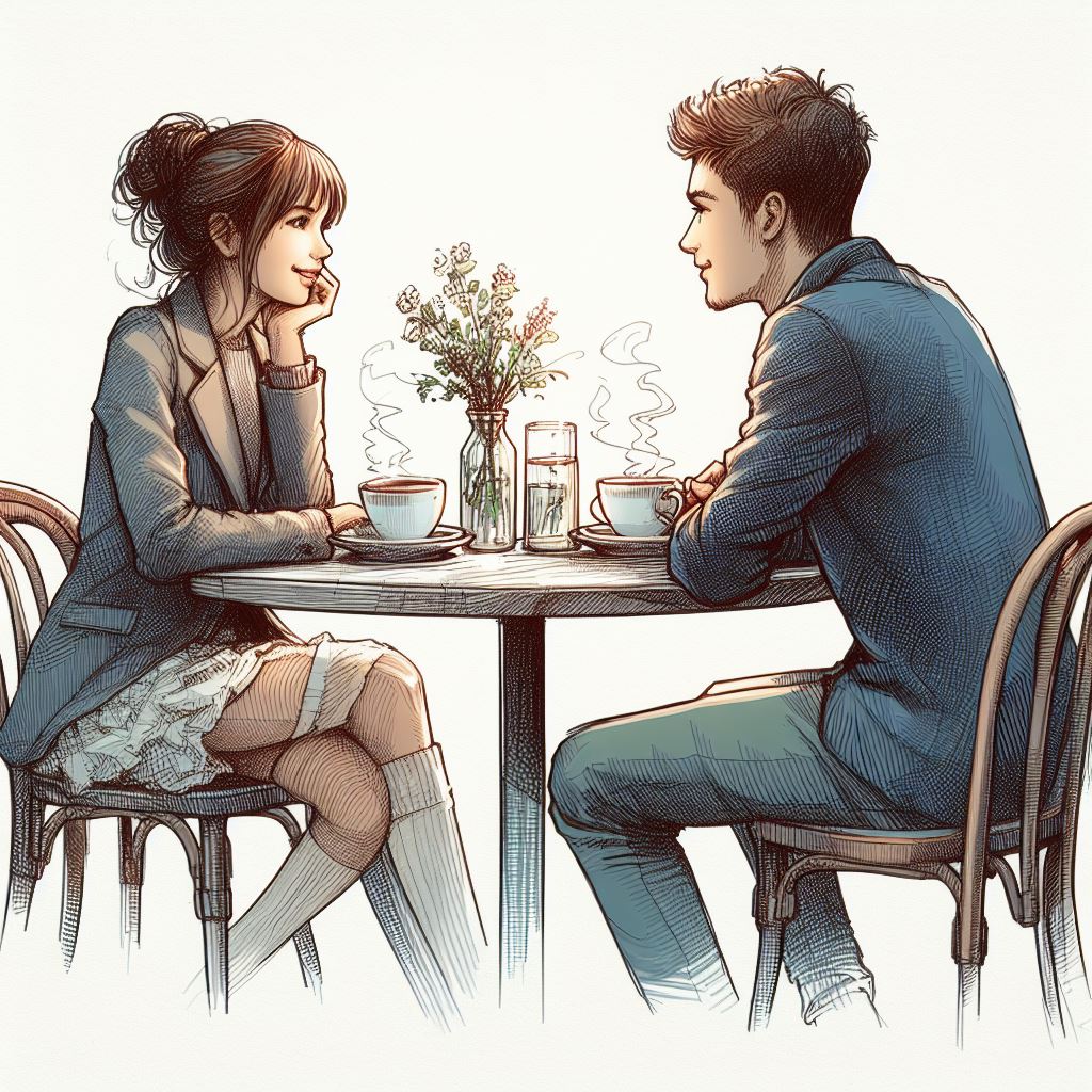 Vector Illustration of Romantic Coffee Scene: Free Download for VFX