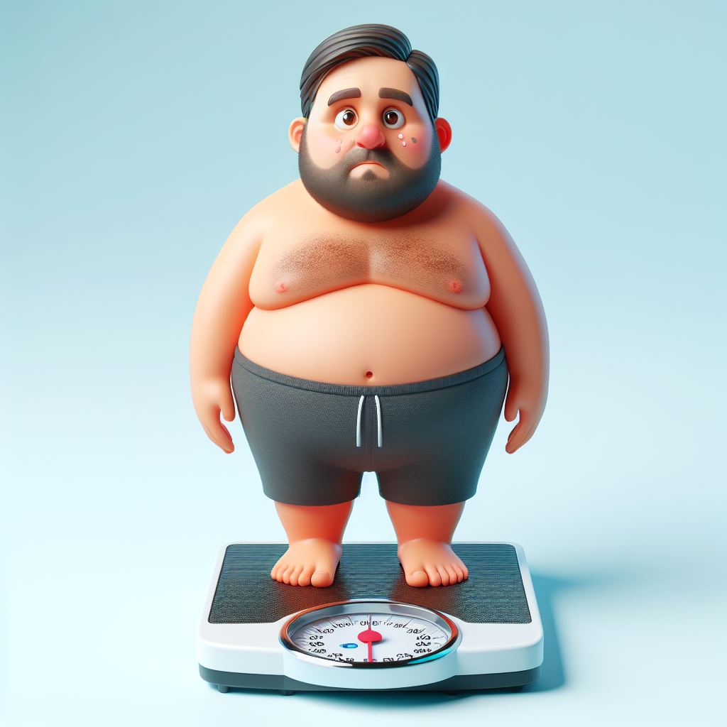 Free YouTube Thumbnail: Overweight Man 3D Caricature - Download Now