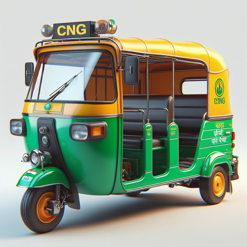 Get Your Free 3D Auto-Rickshaw Vector: Vibrant Yellow and Green Design