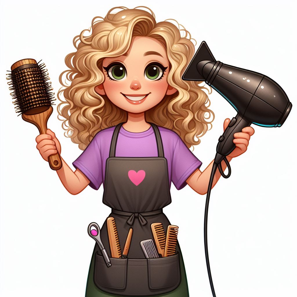 Download Free Vector: Cheerful Hairdresser Cartoon Character