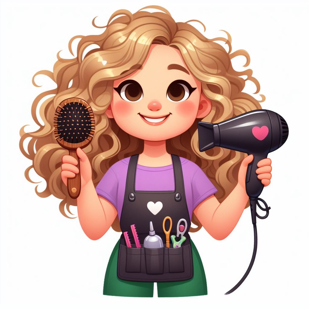 Download Free Vector: Cartoon Image of Female Hairdresser