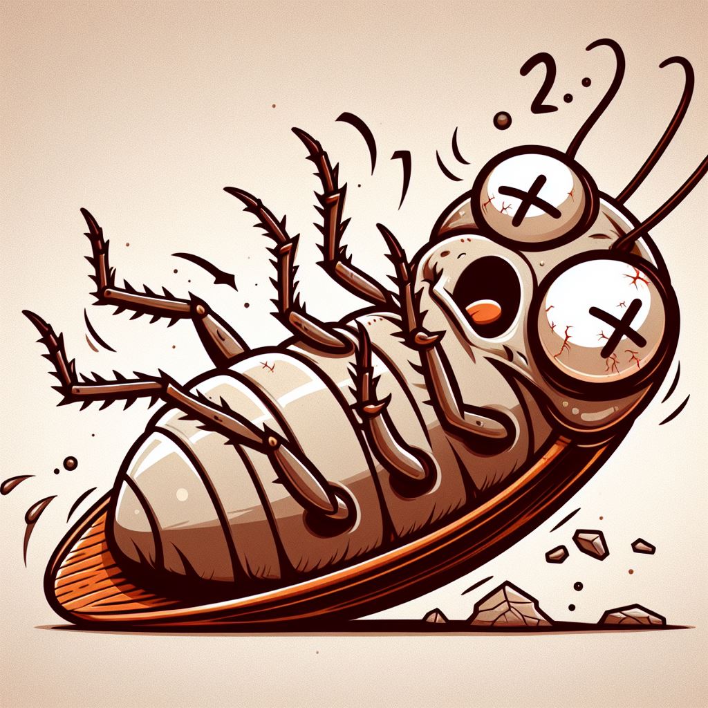 Free Download: Cartoon Cockroach Dead Image