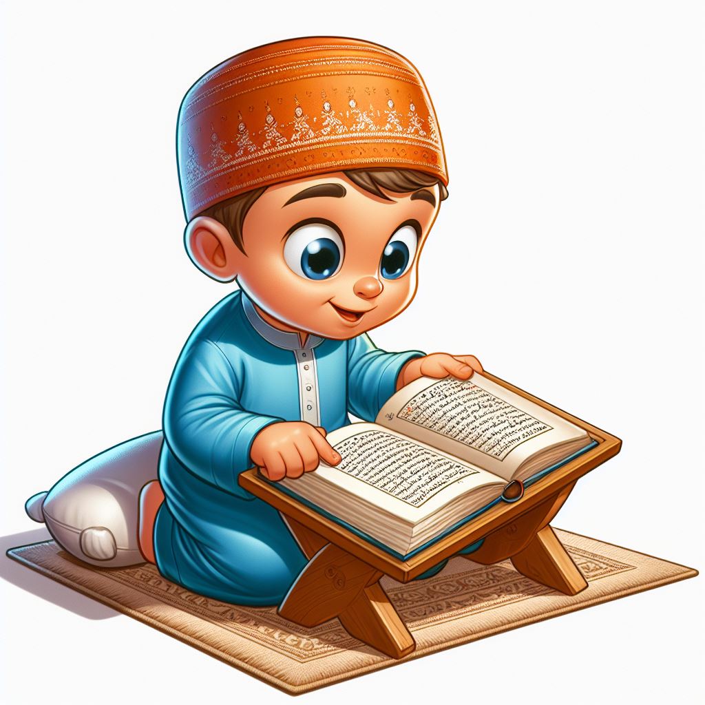 Download Free: Vector Illustration of Child with Quran