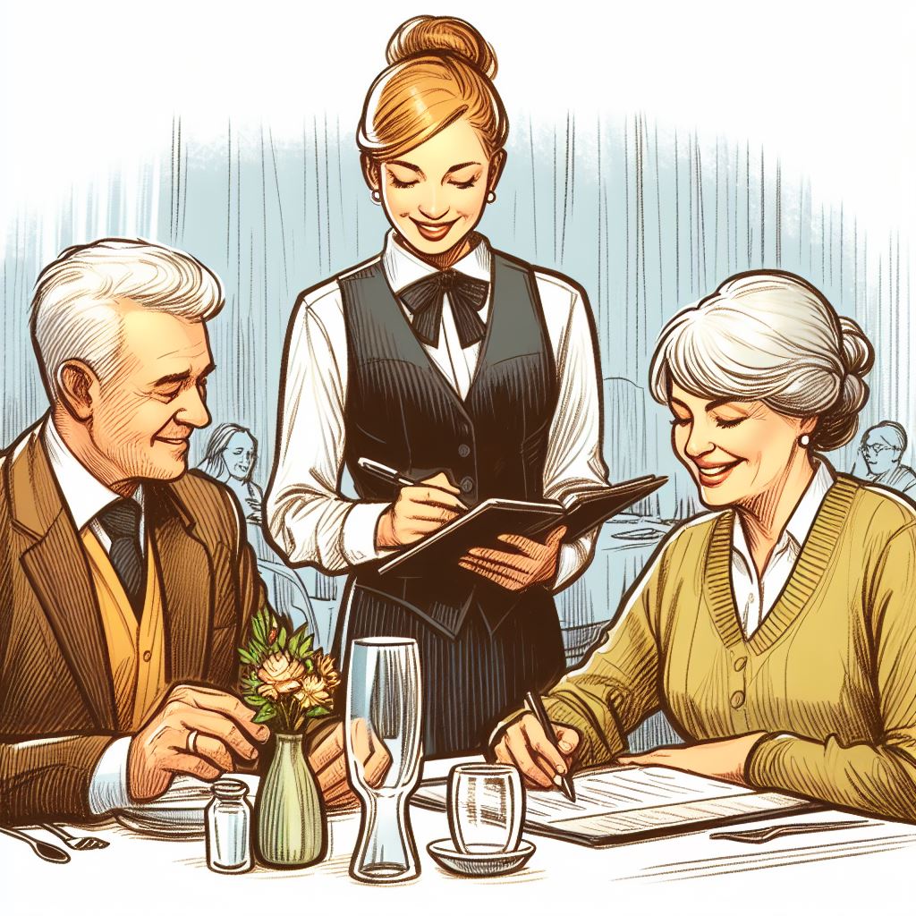 Free Download: Color Sketch of Restaurant Interaction