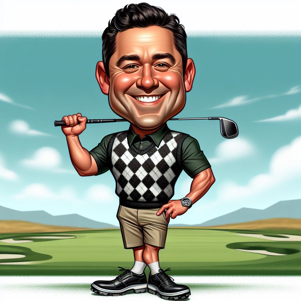 Cartoon Golf Player Vector: Free Download of Caricature Illustration