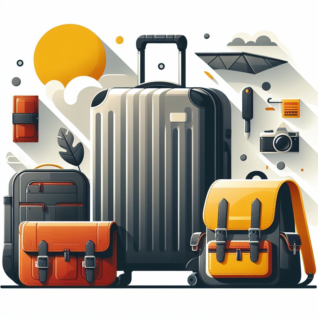 Free Download: Modern Flat Design Travel Illustration with Suitcase and Backpack