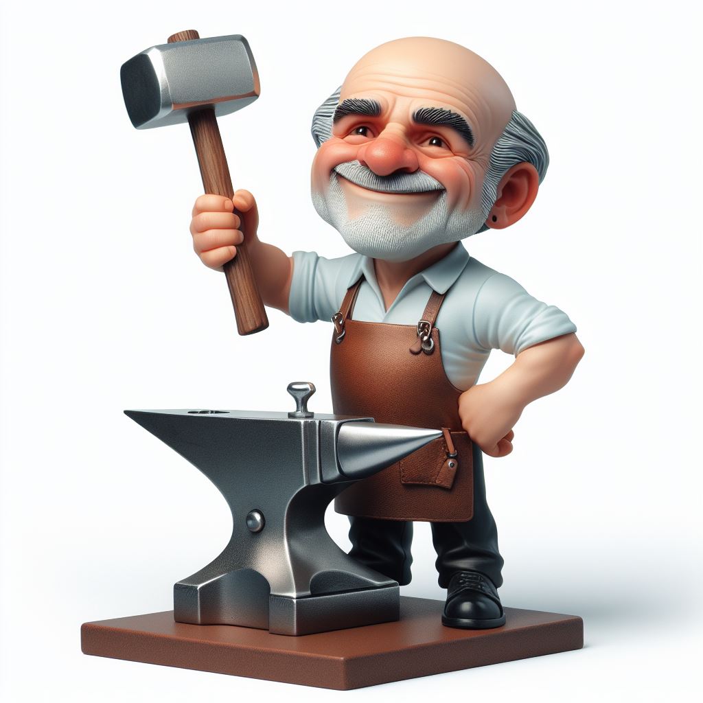 Download Now: Cartoonish Vector Illustration of a Smiling Blacksmith