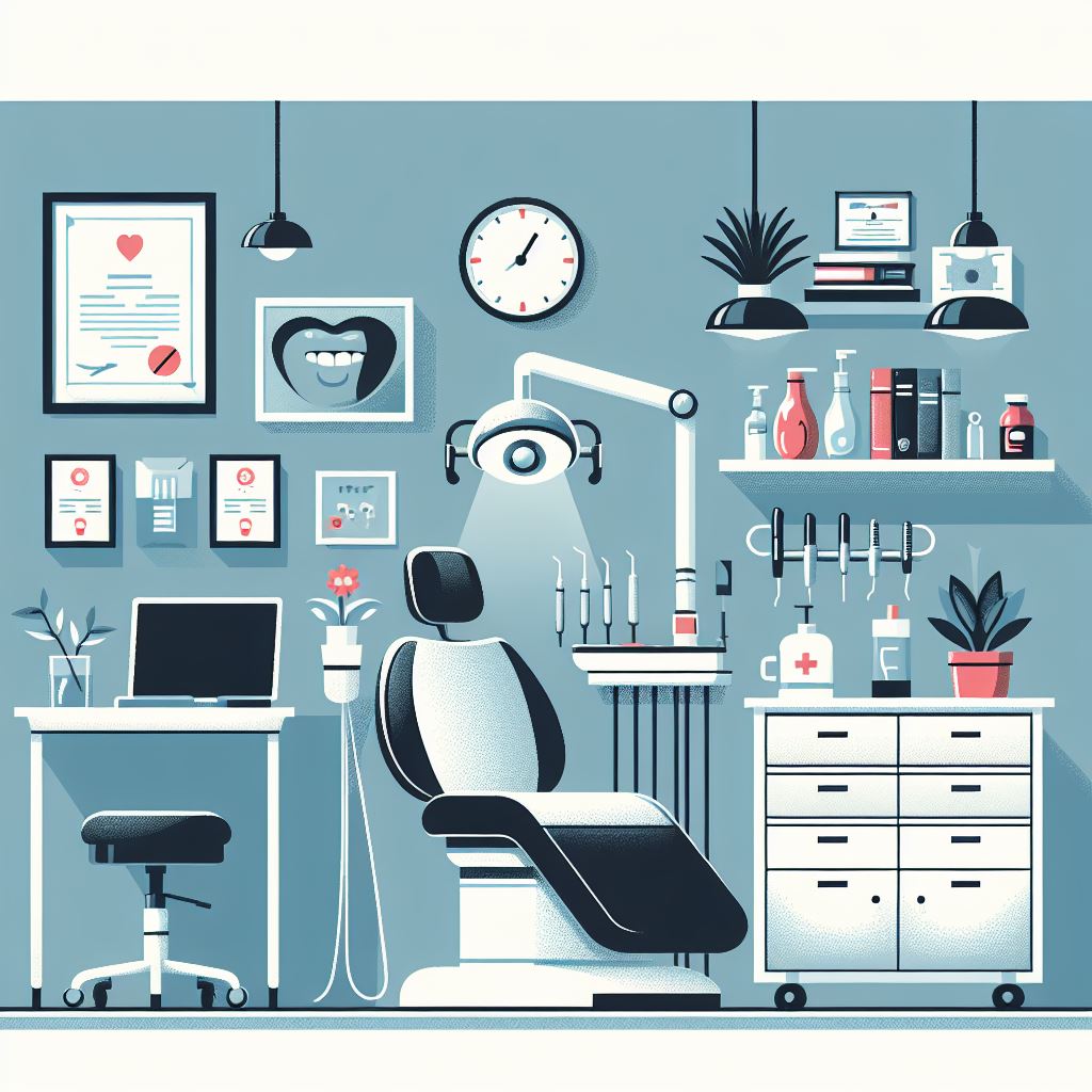 Wide Dental Practice Interior: Flat Vector Illustration