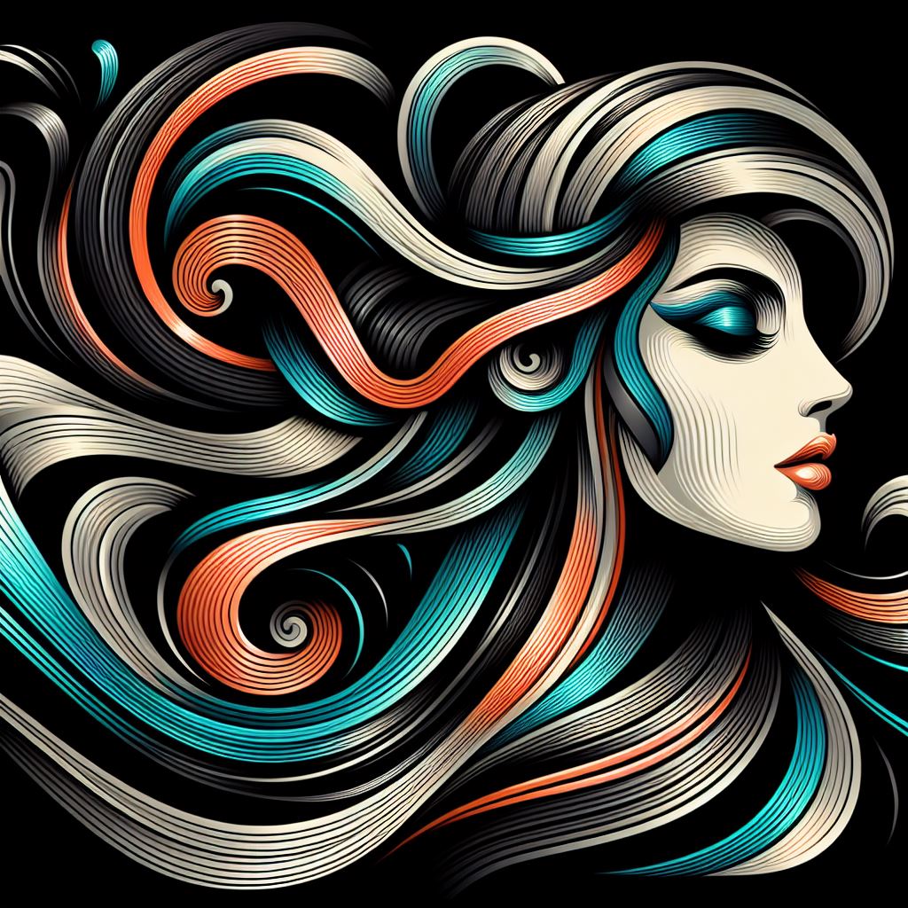 Free Download: Vector Illustration of Female Figure with Flowing Hair