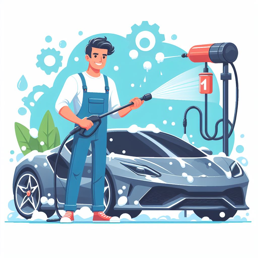 Free Vector Car Wash Service Illustration for Your YouTube Thumbnails