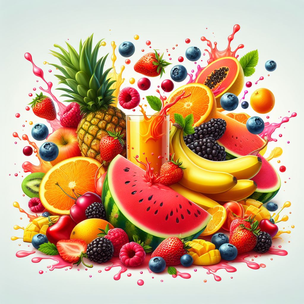 Free Download: Realistic Splash of Juice with Exotic Fruits