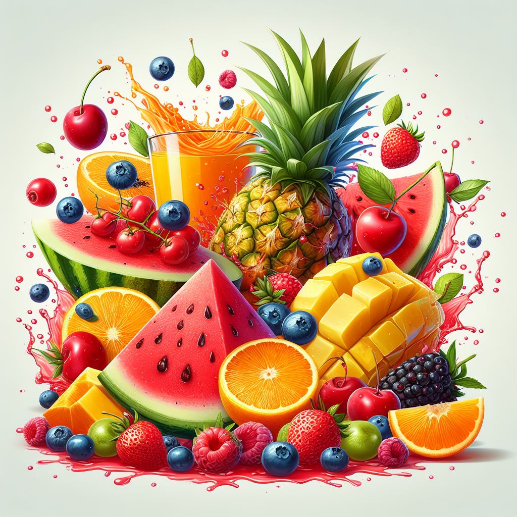 Juicy Tropical Fruits and Berries Vector - Free Download