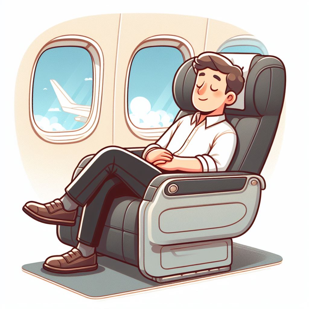 Download Free Vector: Relaxing In-Flight Sleep Scene - Travel Advertising