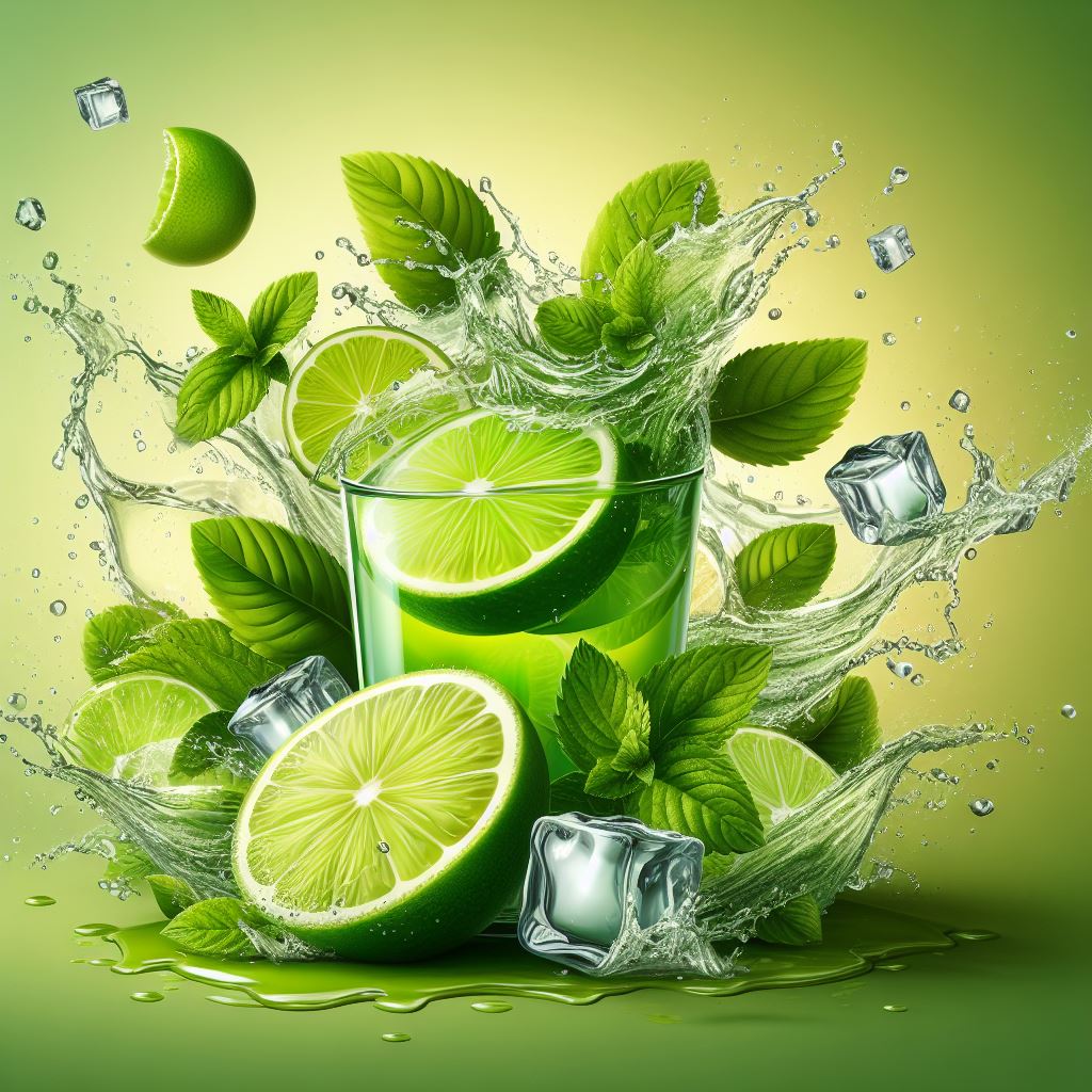 Free Download Now: Realistic Lime Juice Splash Illustration