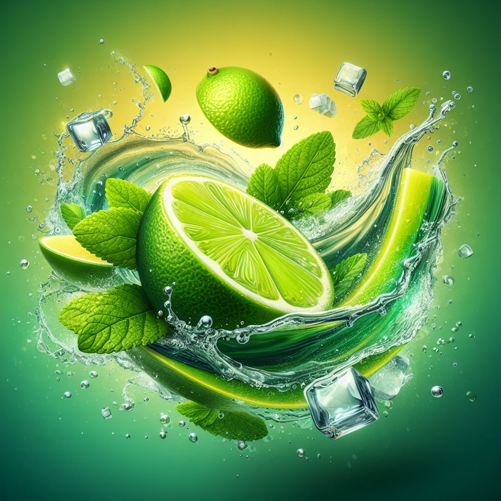 Free Download: Realistic Lime Slice and Splash Vector Illustration