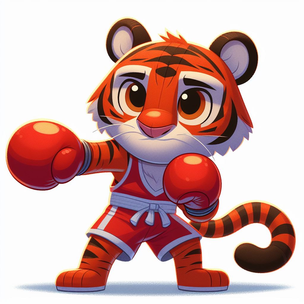 Tiger as boxer mascot vector illustration for unique designs.