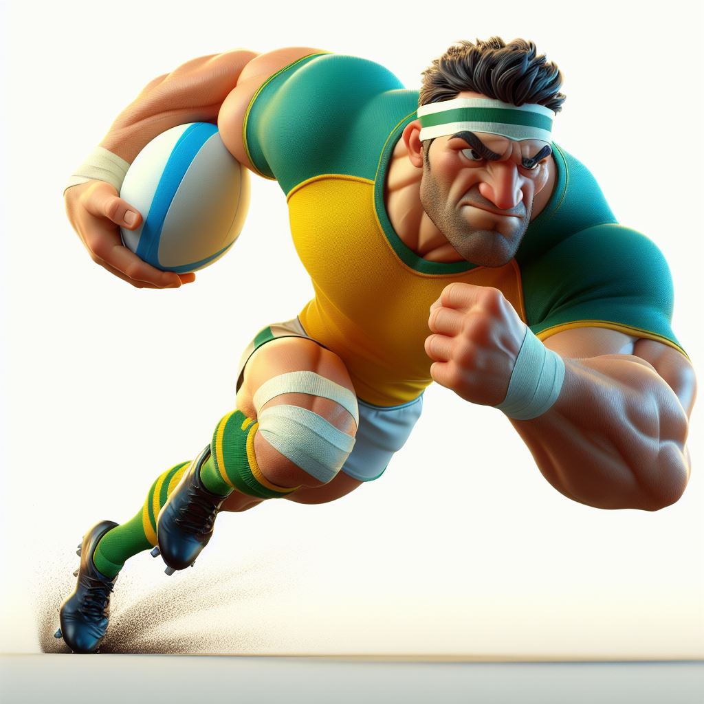 Free Download: 3D Rugby Player Caricature in Action