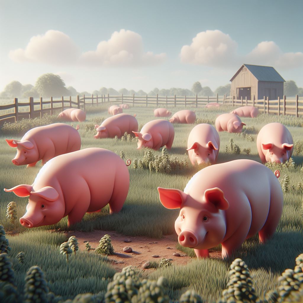 Discover the Beauty of Wide Format 3D Pig Farm Scene