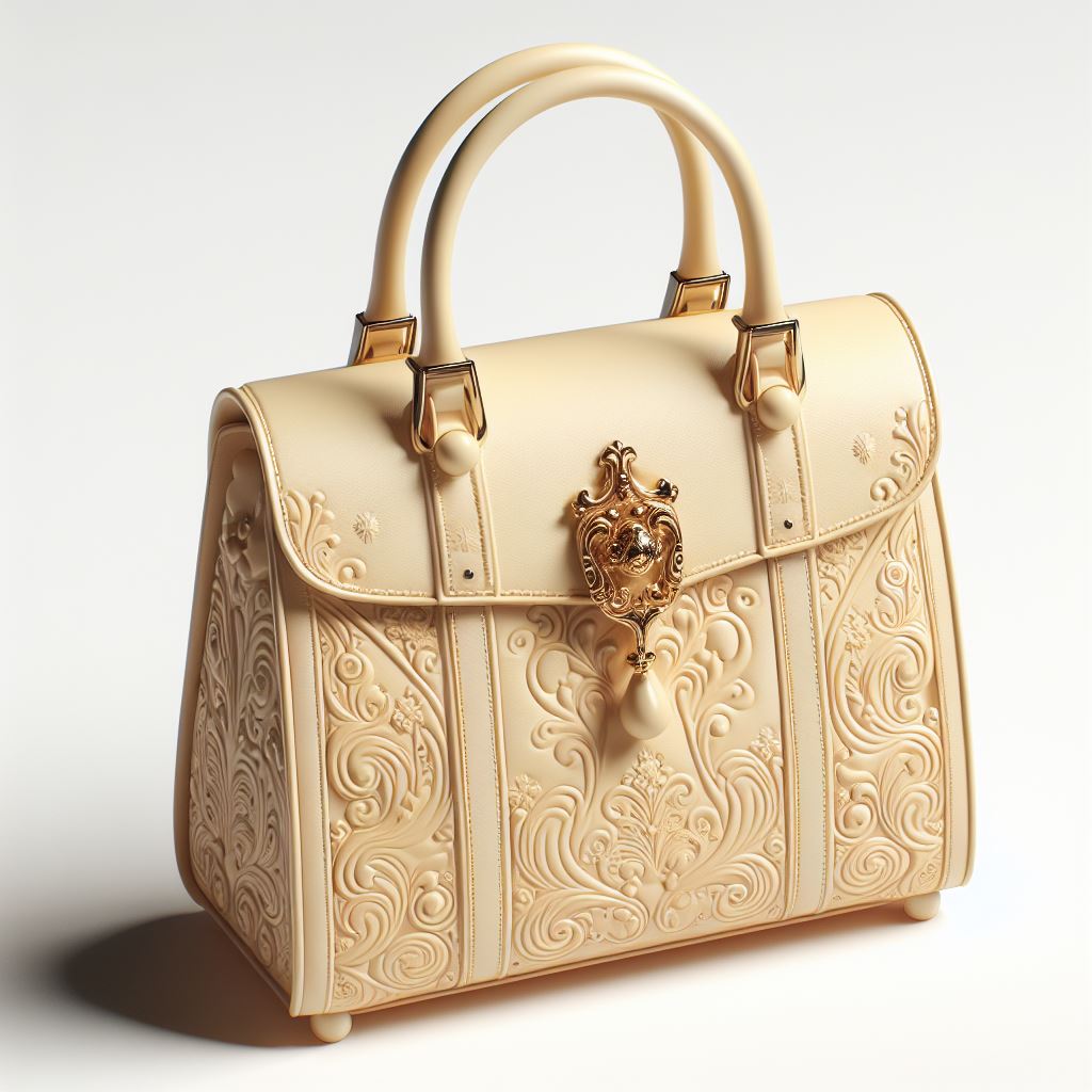 Luxurious Pastel Yellow Leather Handbag: 3D Render Showcase