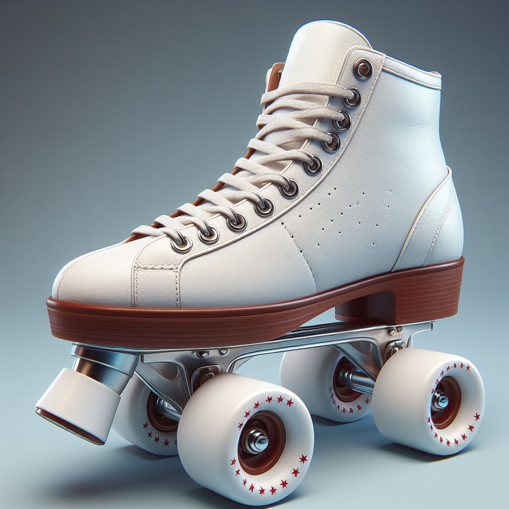 Free Download: High-Top Classic Design White Leather Roller Skate in 3D Render