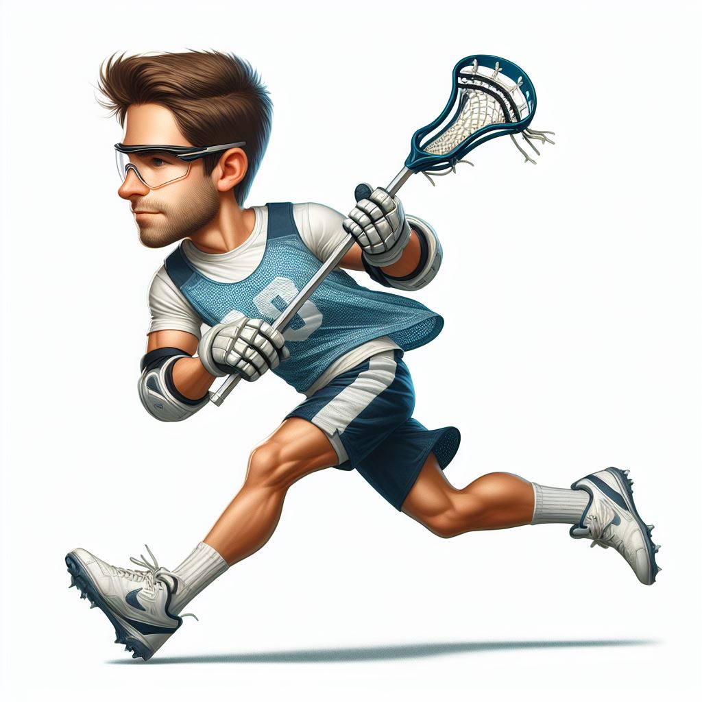 Dynamic Action Shot: Digital Illustration of a Man Playing Lacrosse