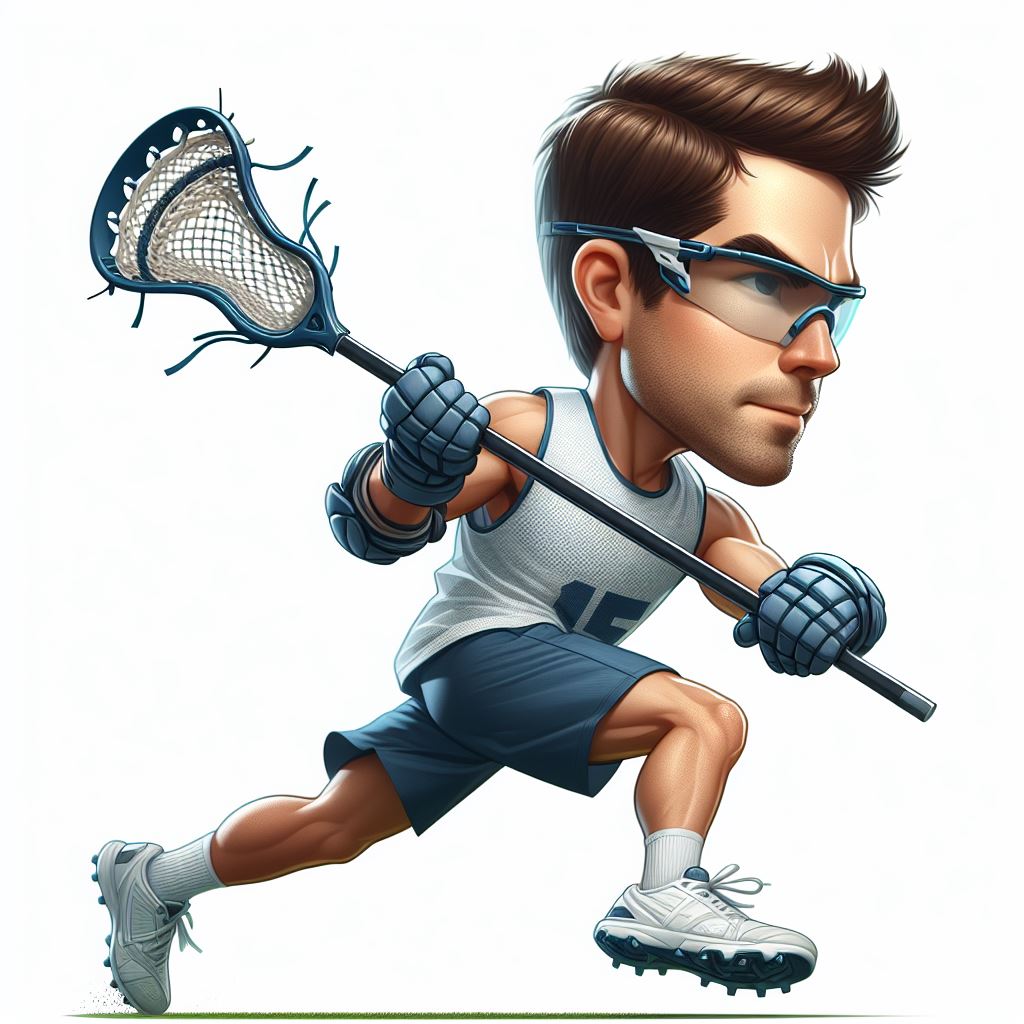 Lacrosse Enthusiast: Digital Illustration of Dynamic Action