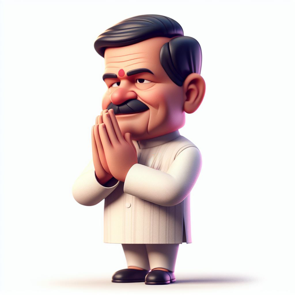 Free Download: Indian Politician Doing Namaste Digital Illustration