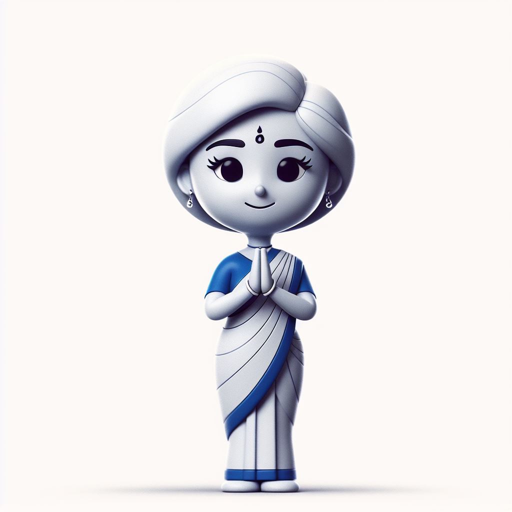 Free Download: Clever Indian Politician Caricature Doing Namaste