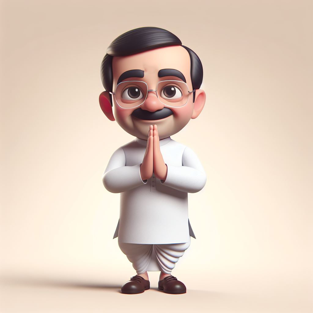 Royalty-Free Indian Politician Namaste Digital Illustration: Free Download