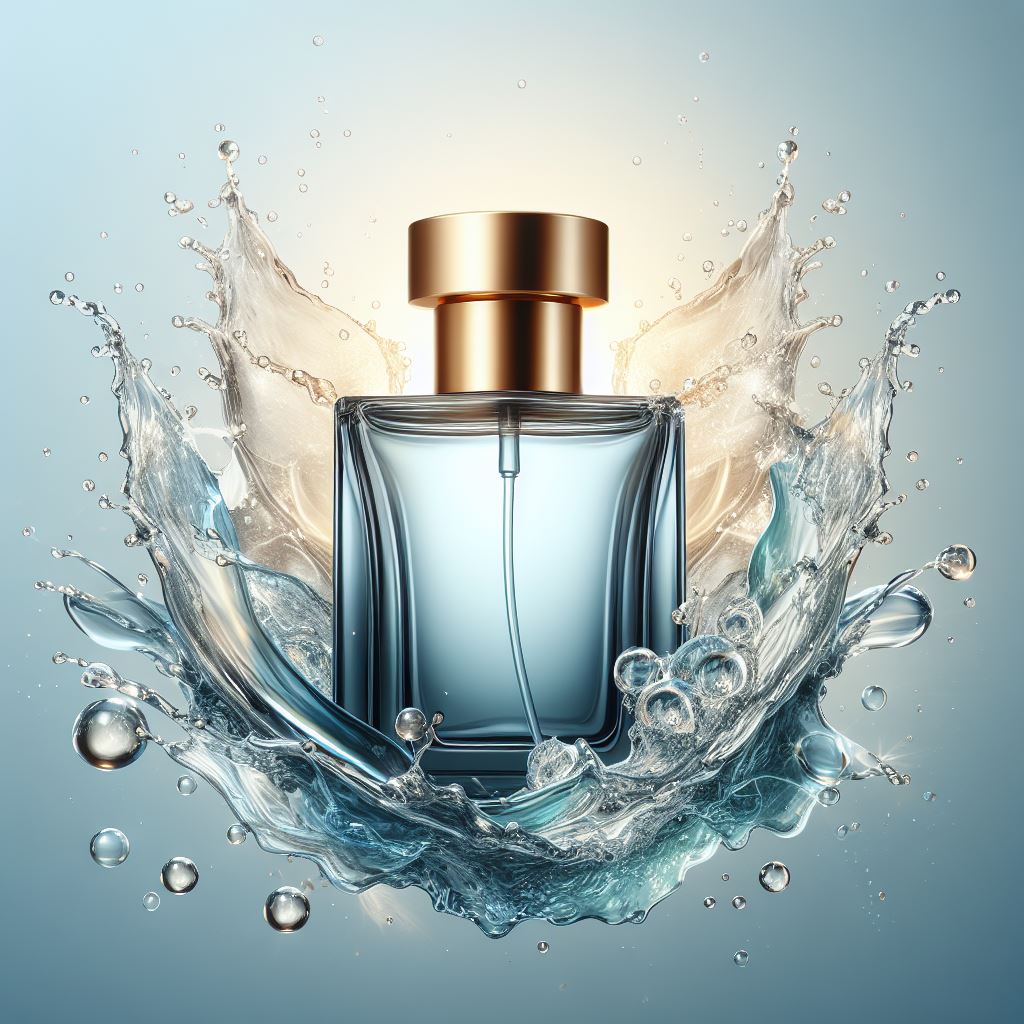 Digital Elegance: MidJourney Prompt for Glass Perfume Illustration