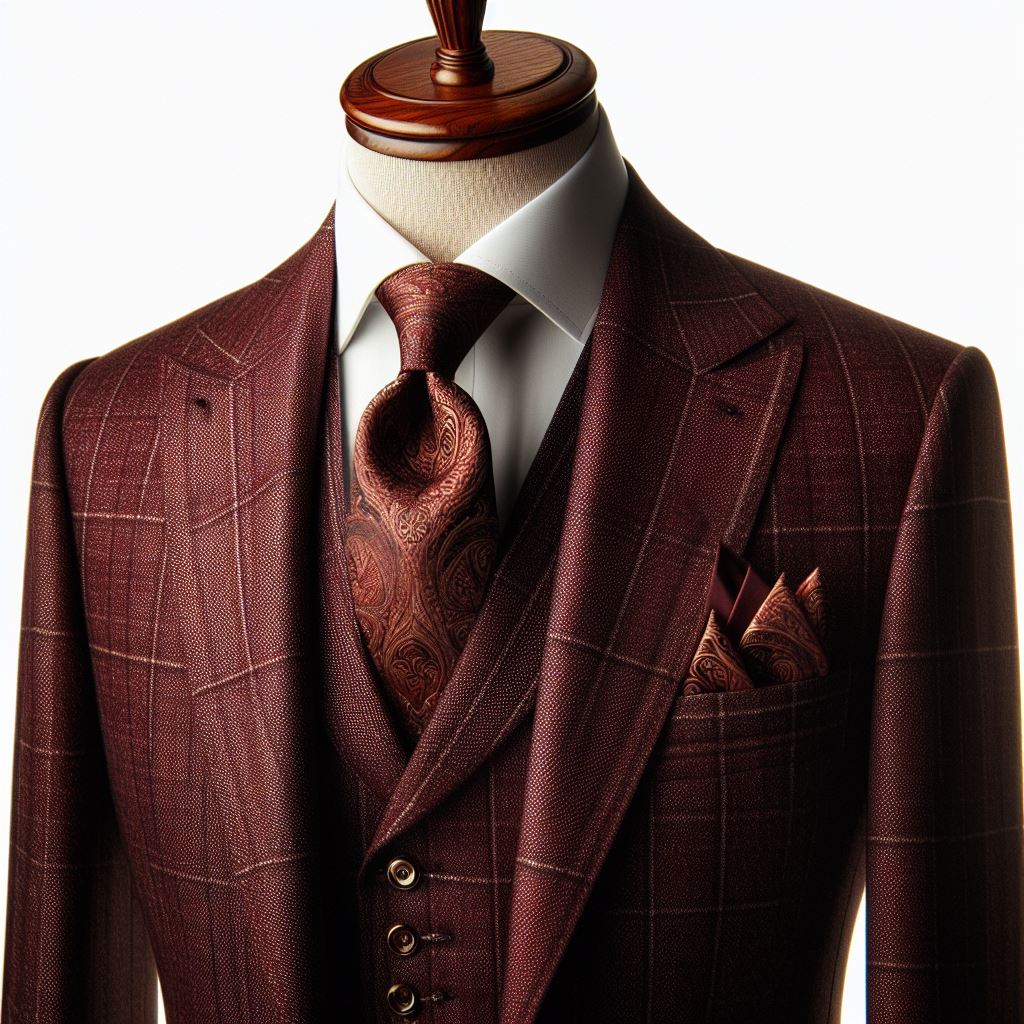 Download Now: Elegant Tailored Suit in Rich Burgundy - Free Stock Photo