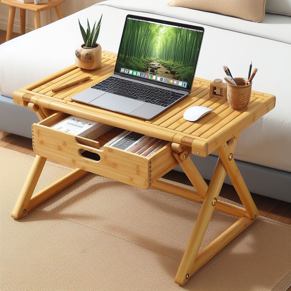 Get Yours Now: Instant Download of Foldable Bamboo Laptop Table Photography