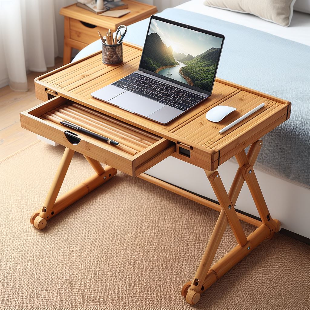 Capture the Essence: Free Download of Bamboo Laptop Table in Wide Format