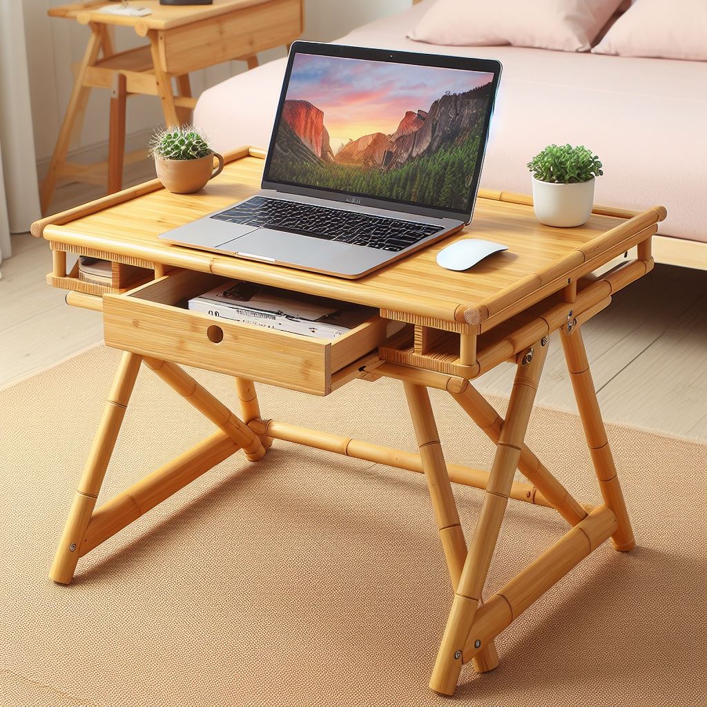 High-Quality Product Photography: Free Wide Format Download of Bamboo Laptop Table