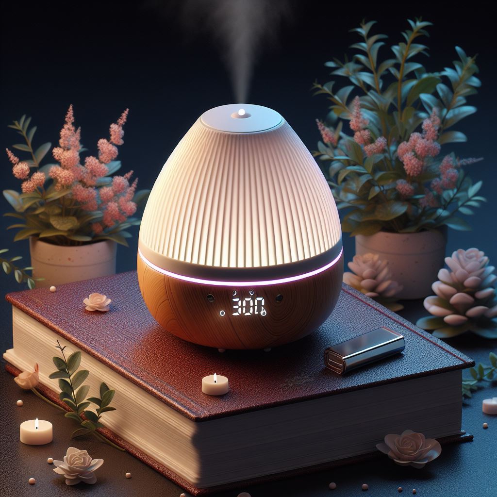 Get Your Free 3D Illustration: Compact Aroma Diffuser with LED Lighting