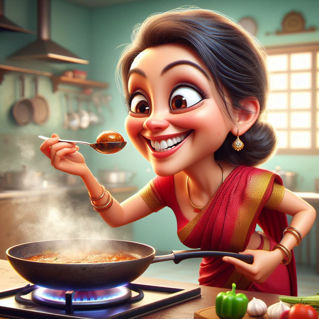 Free Download: Indian Woman Cooking with Frying Pan