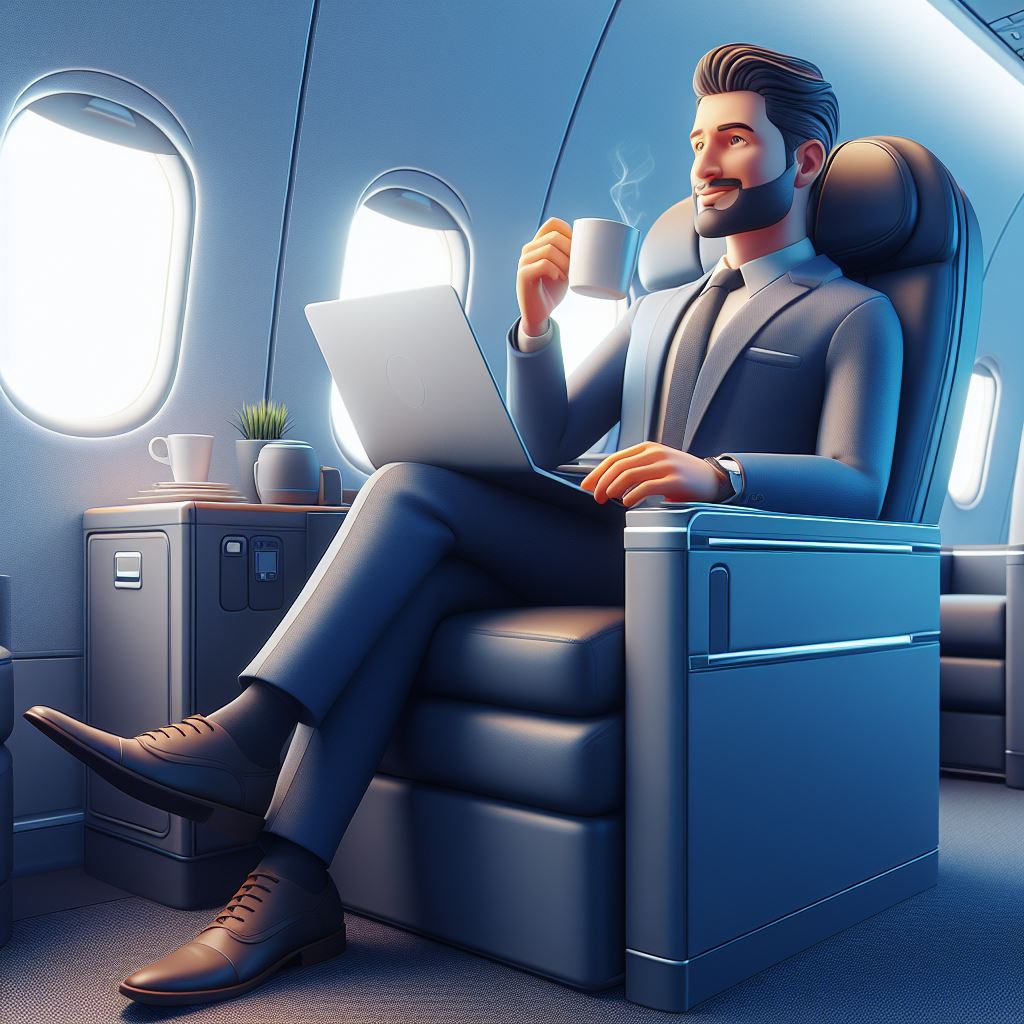 Download Here: Man Enjoying Business Class Comfort