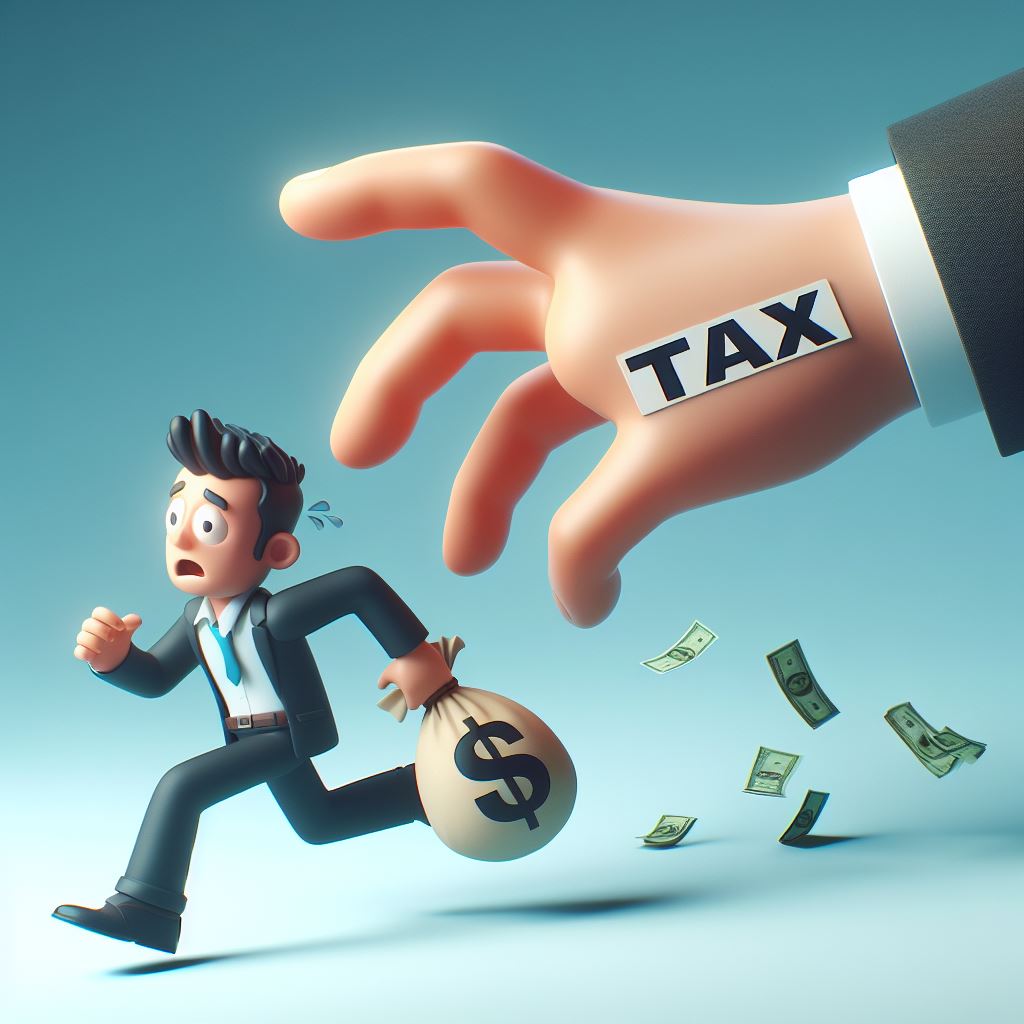 Funny Taxation Concept - 3D Rendered Wallpaper Image