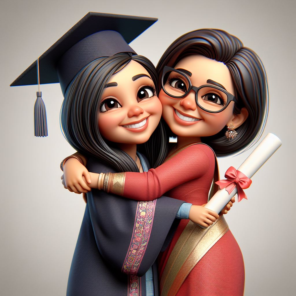 Download Here: Indian Mother and Daughter Graduation Moment