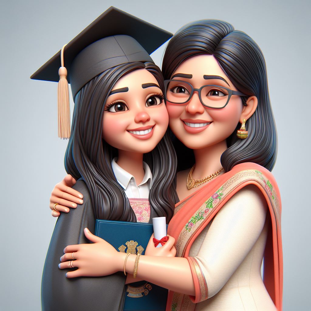 Free Download: Indian Mother and Daughter Joyful Celebration